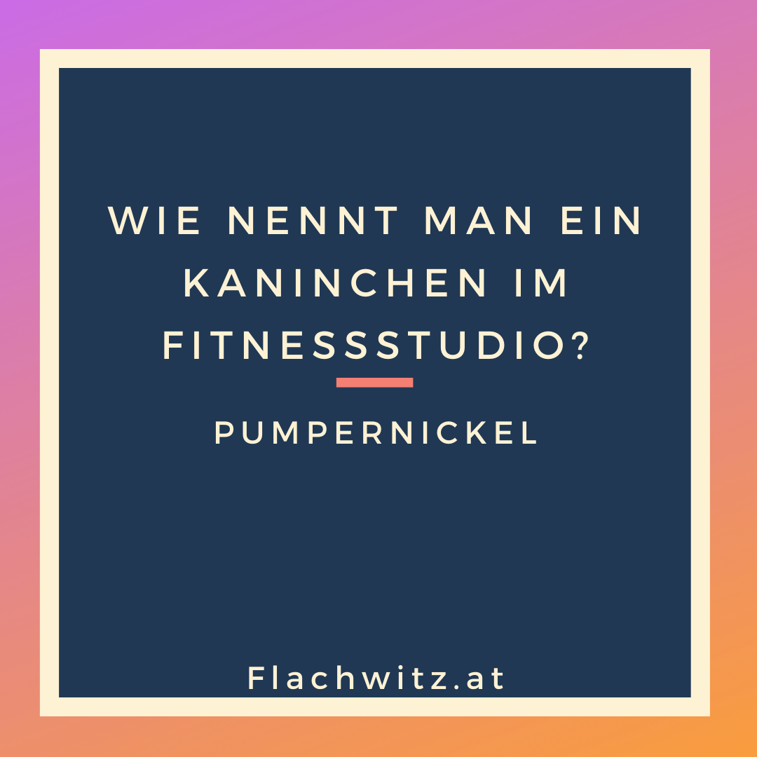 Wie Nennt Man Ein Kaninchen Im Fitnessstudio Wie nennt man ein Kaninchen im Fitnessstudio? - Flachwitz.at